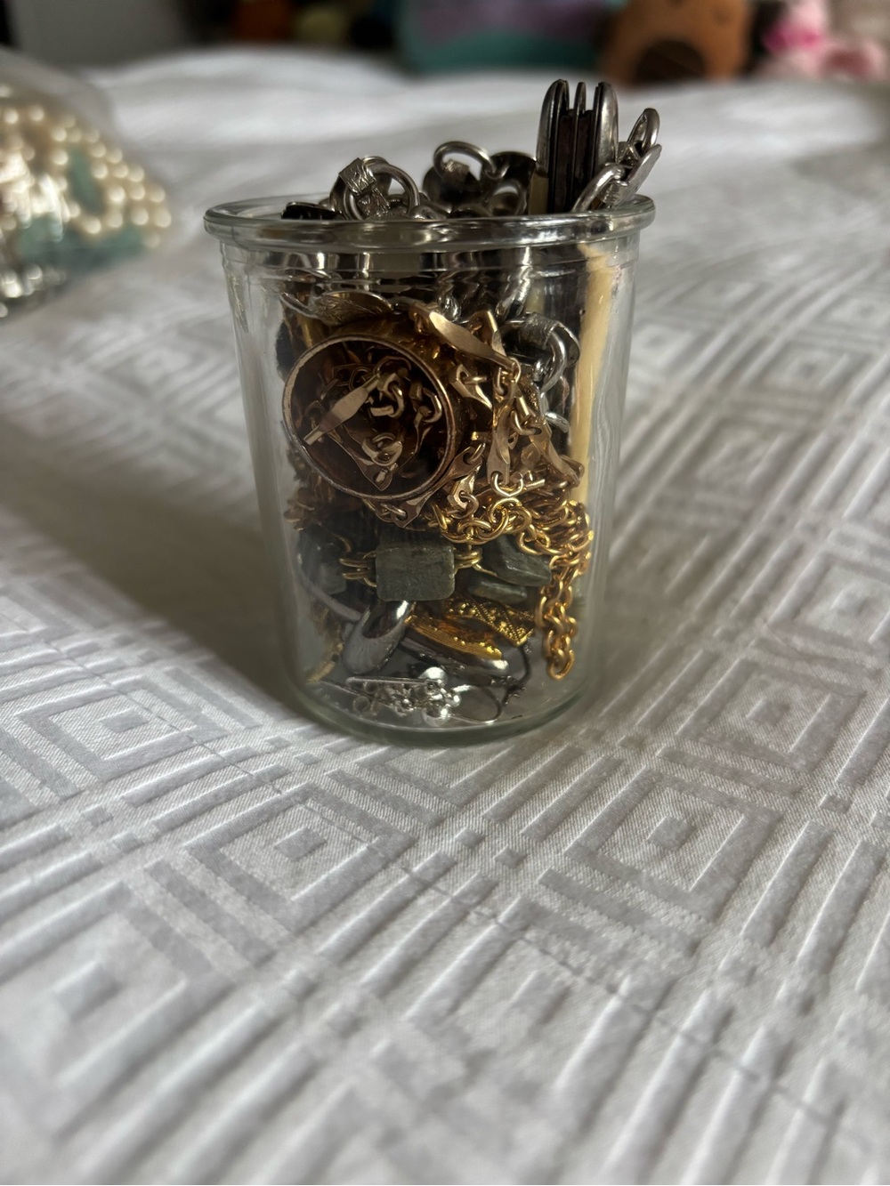 mystery jewelry jar - Metal Jewelry Lot in Gold and Silver Tones